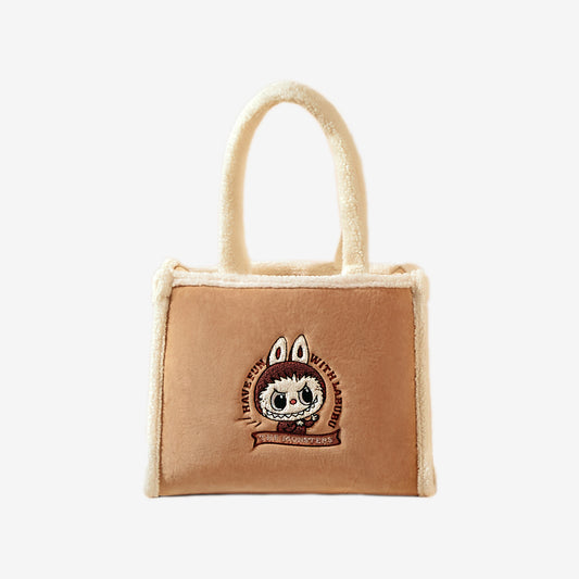 Classic Bag Series- LABUBU Plush Tote Bag (Brown)